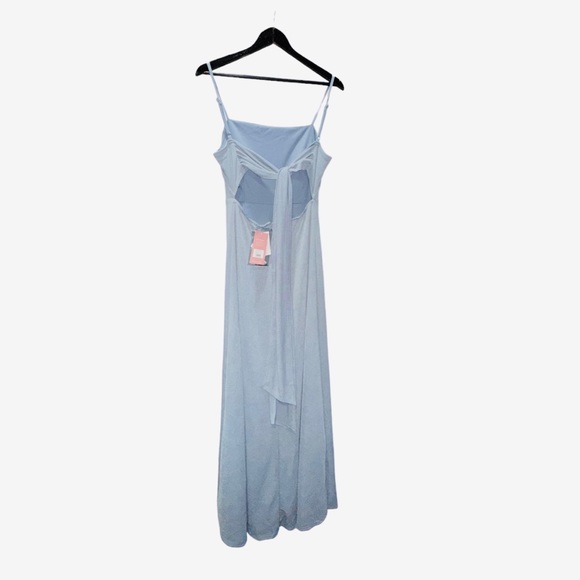 Birdy Grey BENNY DRESS CREPE DUSTY BLUE LARGE NEW NWT BRIDESMAID WEDDING - Picture 4 of 6